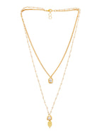 Ruby Raang Double Layered Yellow Onyx and Kundan Necklace | Grocsy