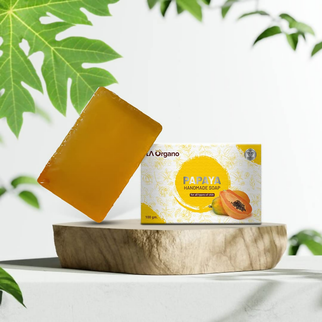 LA Organo Papaya Handmade Natural Bath Soap | Grocsy