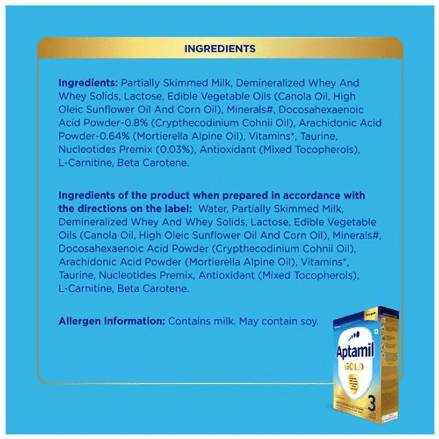 Aptamil Gold Follow-Up Formula Stage 3 Powder (From 12 Months Onwards) | Grocsy