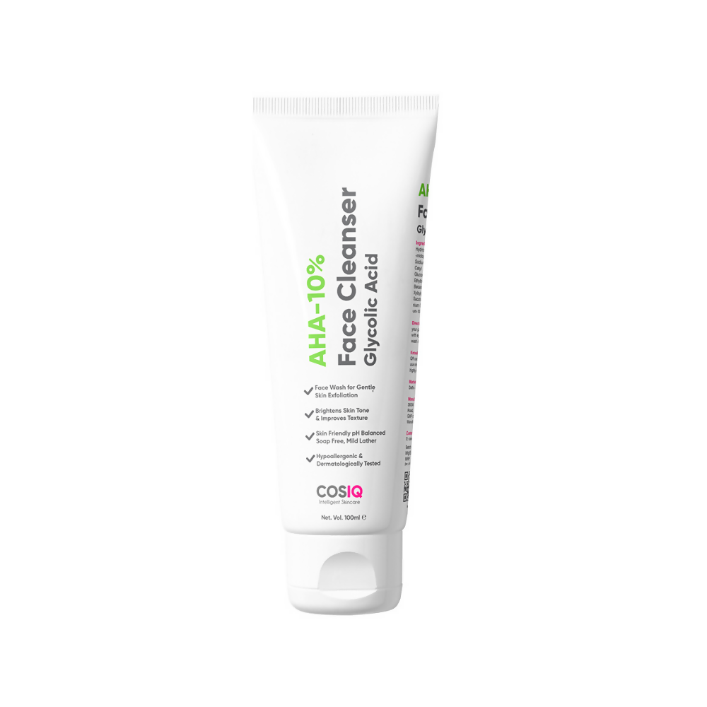 Cos-IQ AHA Glycolic Acid 10% Face Cleanser | Grocsy
