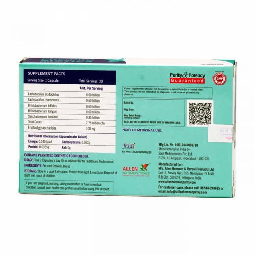 Allen Homeopathy Pre + Pro Biotic Capsules | Grocsy