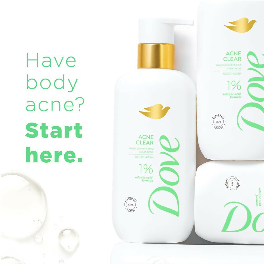 Dove Acne Clear Serum Body Wash with 1% Clearing Serum + Salicylic Acid | Grocsy
