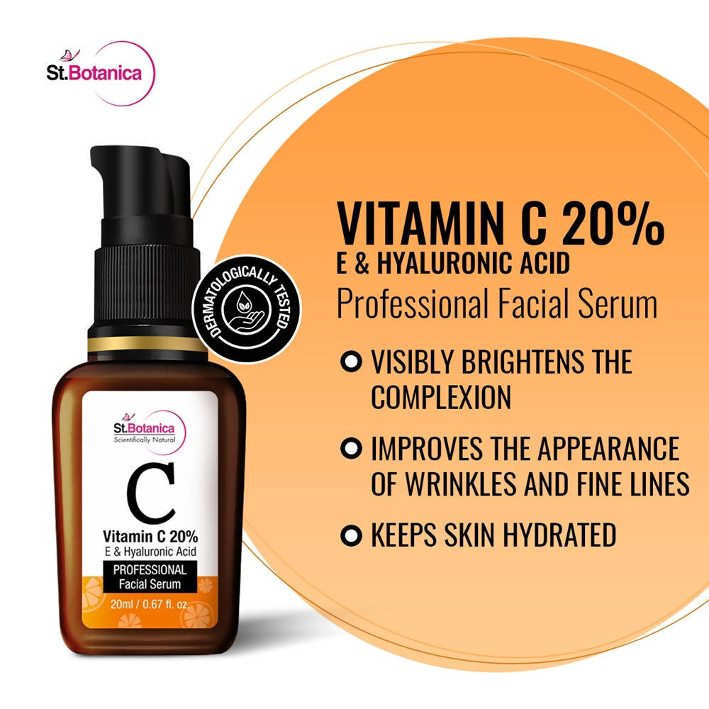 St.Botanica Vitamin C 20% E & Hyaluronic Acid Professional Facial Serum | Grocsy