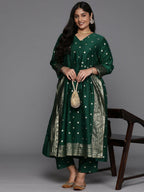 Ahalyaa Women's Traditional wear Kurta Set - Green | Grocsy