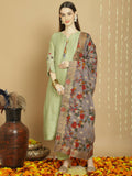 Jyoti Fashion Women's Green Chanderi Silk Elegant Jardoshi Semi Kurta with Trouser & Dupatta | Grocsy