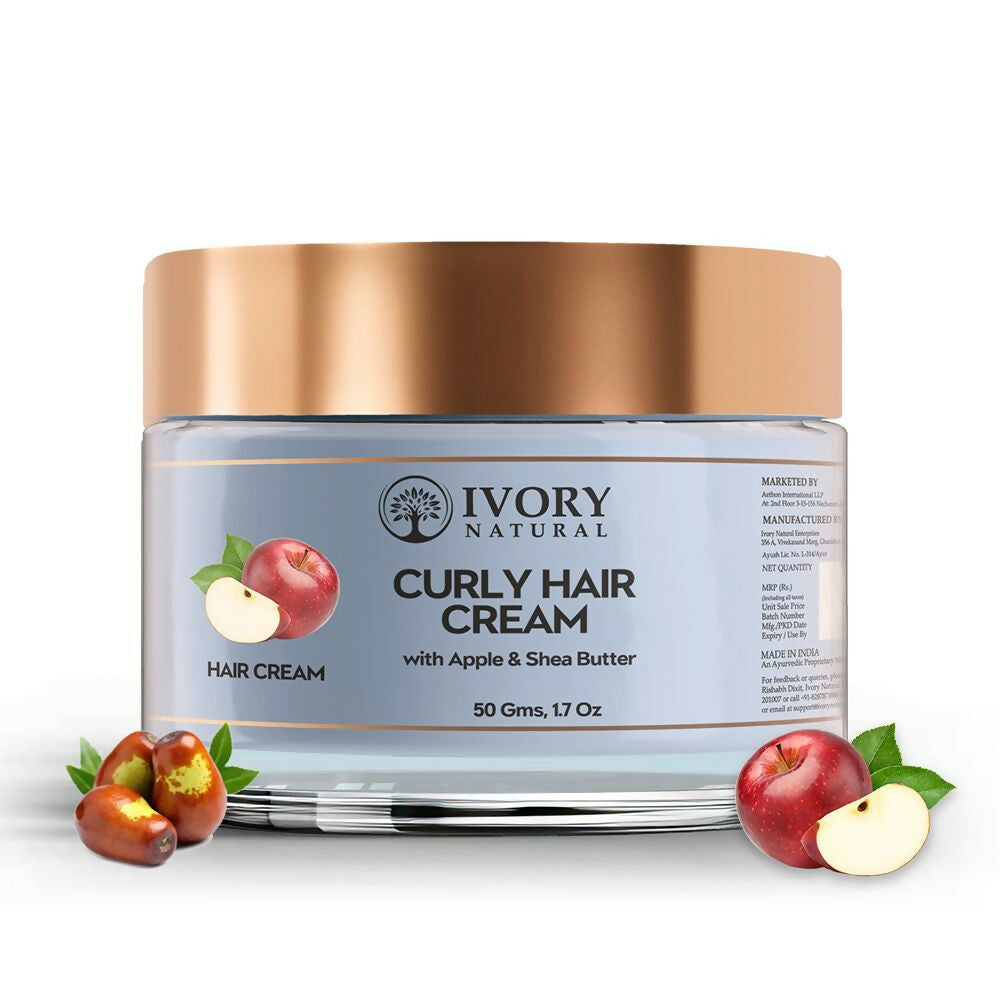 Ivory Natural Curly Hair Cream - Bouncy, Shiny, Humidity-Resistant Curls Hair | Grocsy