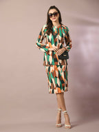 Myshka Women's Multi Printed Knee Length Party Embellished Skirts | Grocsy