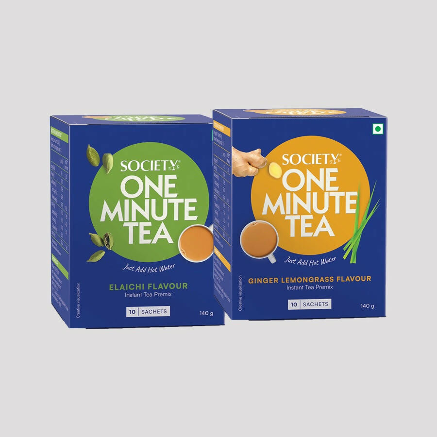 Society OMT Elaichi & OMT Ginger Lemongrass Flavour Tea Premix Combo | Grocsy