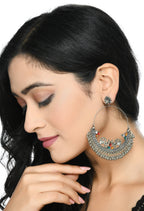 Mominos Fashion Johar Kamal Beautiful Peacock Design Chandbali Earrings