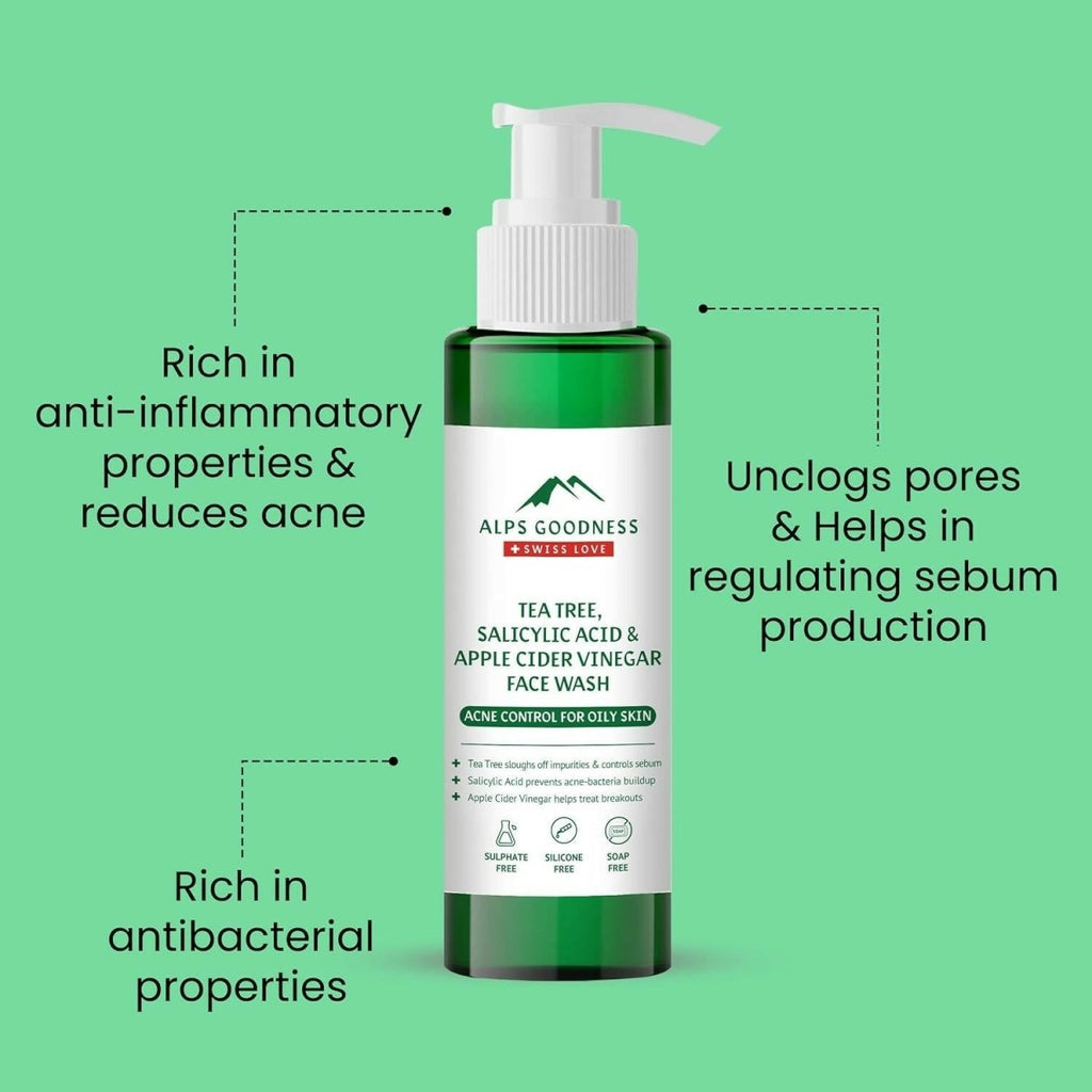Alps Goodness Tea Tree, Salicylic Acid & Apple Cider Vinegar Face wash | Grocsy