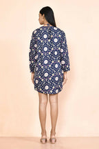 Navy Blue Platinum Creap Printed Co-Sets - Femella | Grocsy