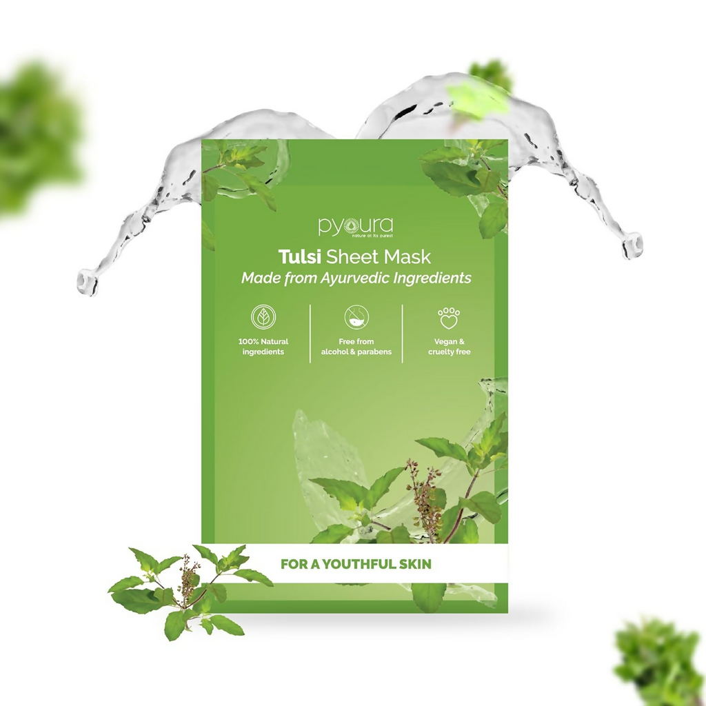 Pyoura Tulsi Healing Face Sheet Mask | Grocsy