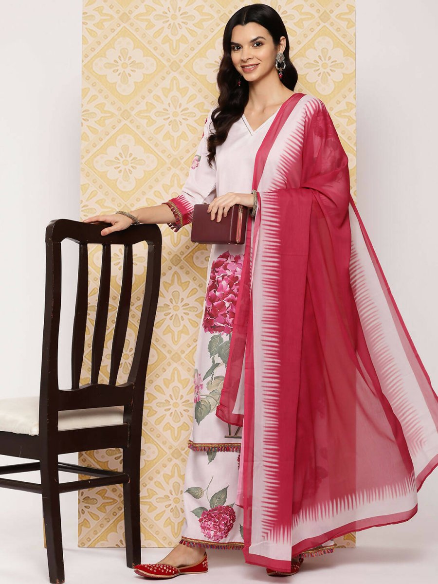 Ahalyaa Women's Traditional wear Kurta Set - Beige | Grocsy