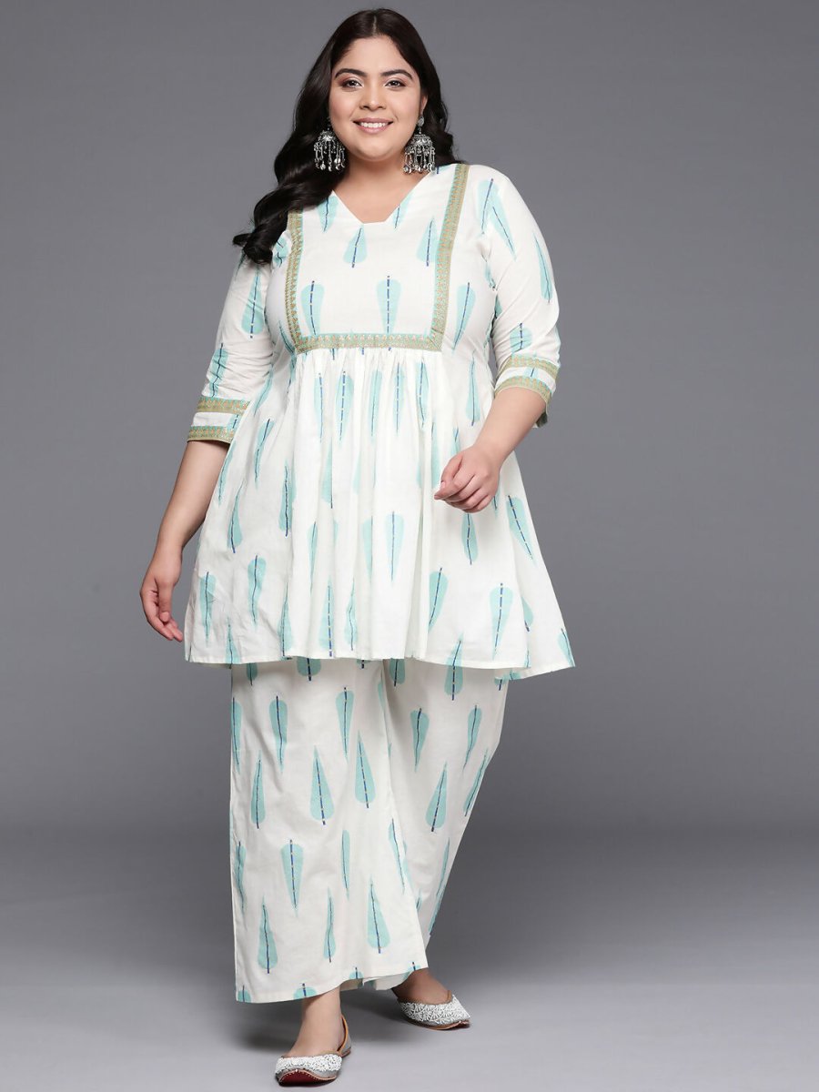 Ahalyaa Women's Traditional wear Co-ords - Off White | Grocsy