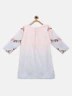 Ahalyaa Pink Crepe Floral Print Kids Kurta Sharara Set With Dupatta For Girls | Grocsy