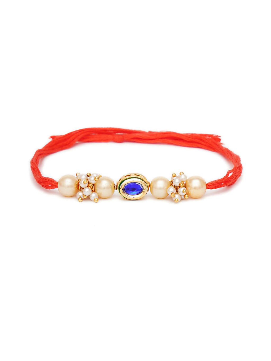 Designer kundan Rakhi - Ruby Raang | Grocsy