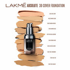 Lakme Absolute 3D Cover Foundation - Warm Crème (15 Ml) | Grocsy