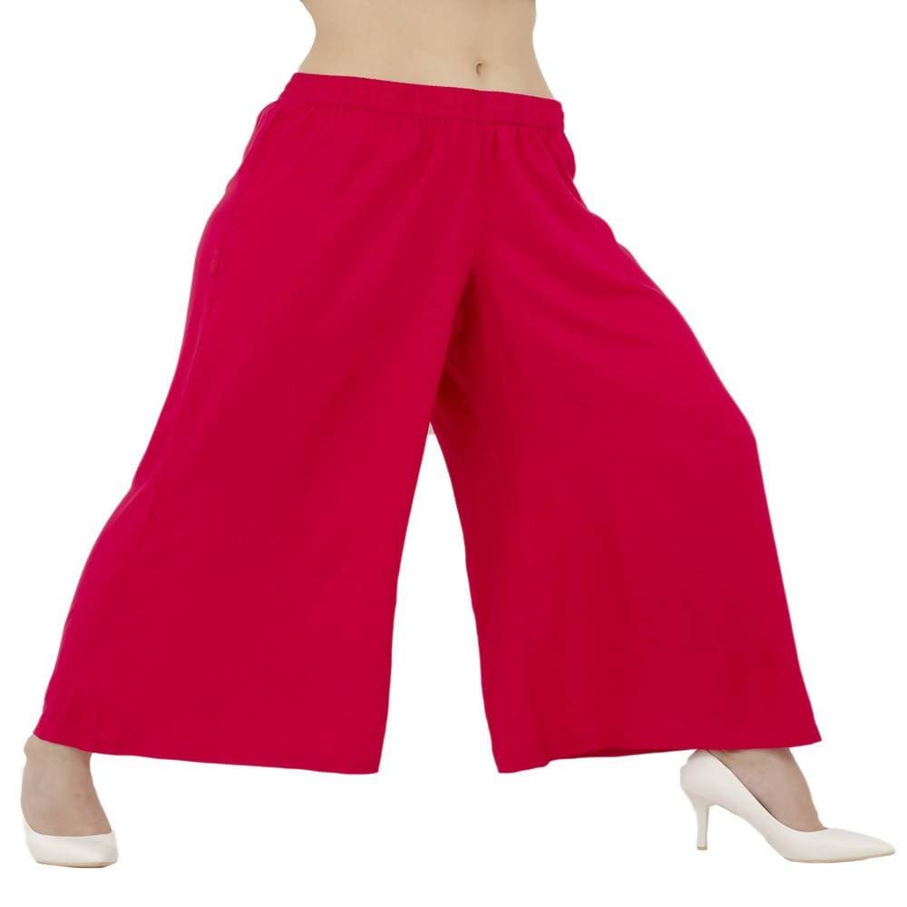 Lagi Women's Pink Solid Palazzo (PLZ03G) | Grocsy