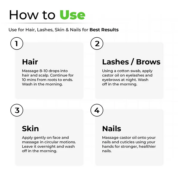 Avimee Herbal Cold Pressed Castor Oil For Hair Growth | Grocsy