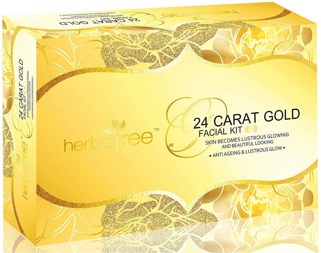 Herbal Tree 24 Carat Gold Facial kit For Anti-Ageing, Gold Radiance & Instant Glow | Grocsy
