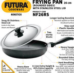 Hawkins Futura Non-stick Frying Pan 26 cm Diameter 1 L (NF26RS) - Limited Time Offer | Grocsy