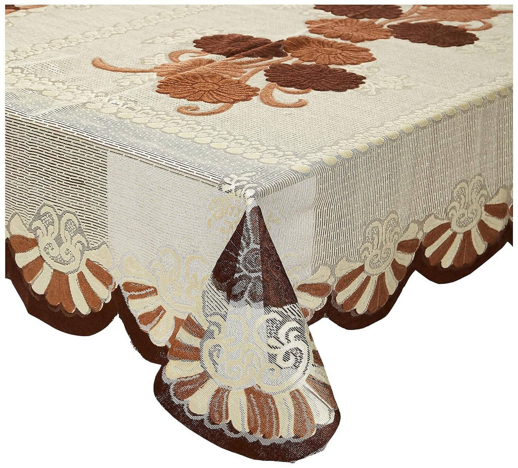 Kuber Industries Center 4 Seater Table Cover - Brown | Grocsy