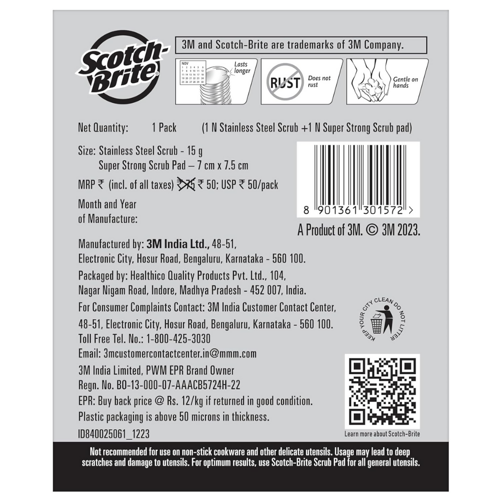 Scotch-Brite Steel Ball and Super Strong - Pack of 6 | Grocsy