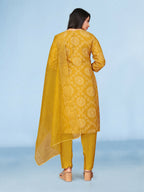 Joban Fashion Mustard Cotton Premium Pure Viscose Print Dola With Handwork Kurta set | Grocsy