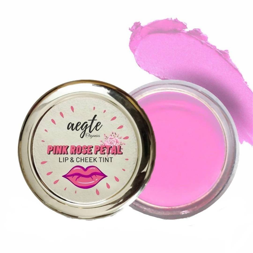Aegte Organics Pink Rose Petal Lip & Cheek Tint Balm | Grocsy