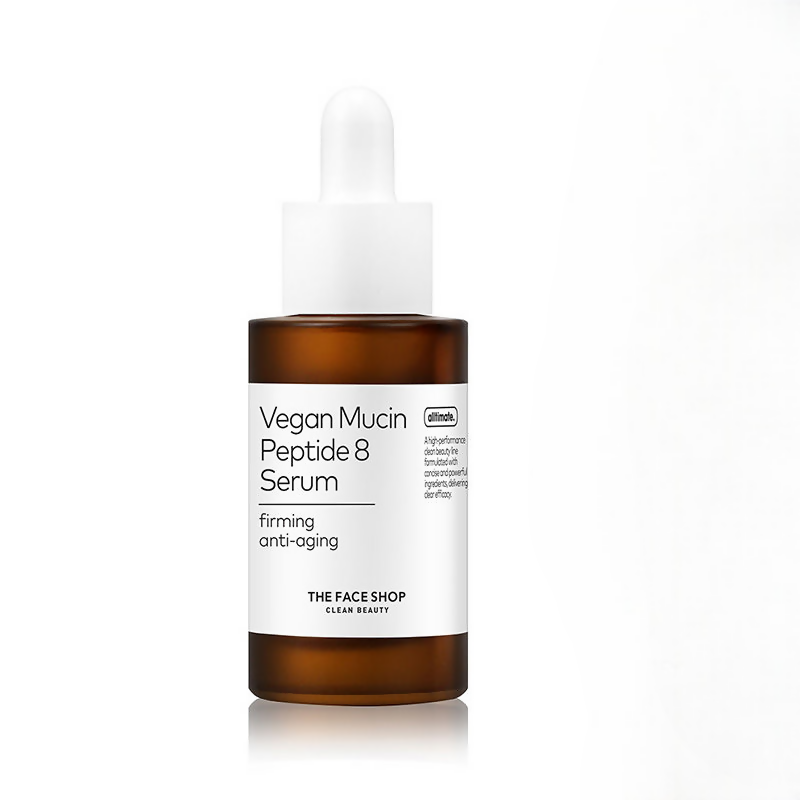 The Face Shop Alltimate Vegan Mucin Peptide 8 Serum - No Snails, Korean, Anti Aging, Hydrating | Grocsy