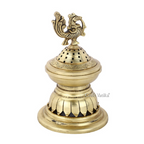 CraftVatika Peacock Shaped Brass Golden Diya For Decoration | Grocsy
