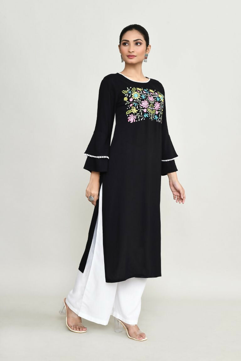 Joban Fashion Black Rayon Tunic | Grocsy