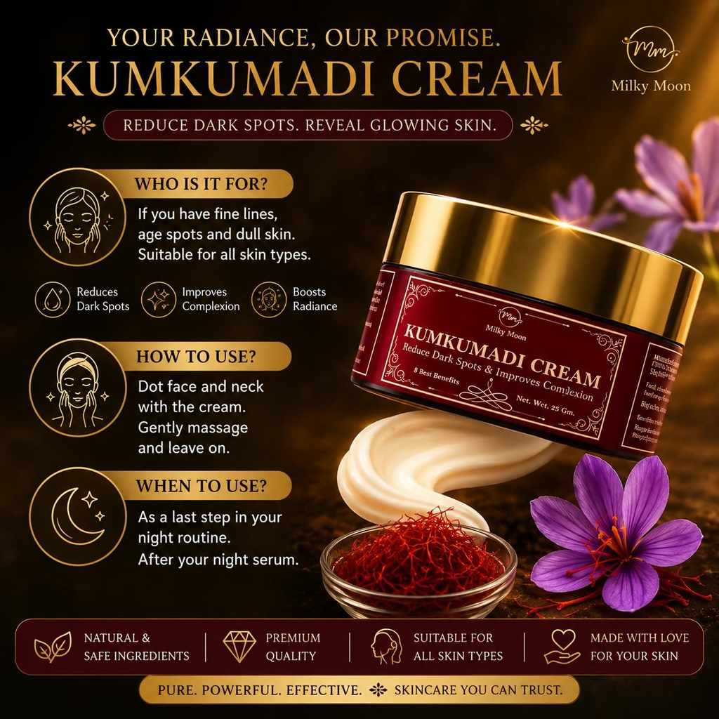 Milky Moon Kumkumadi Cream for Pigmentation & Wrinkles Night Cream | Grocsy