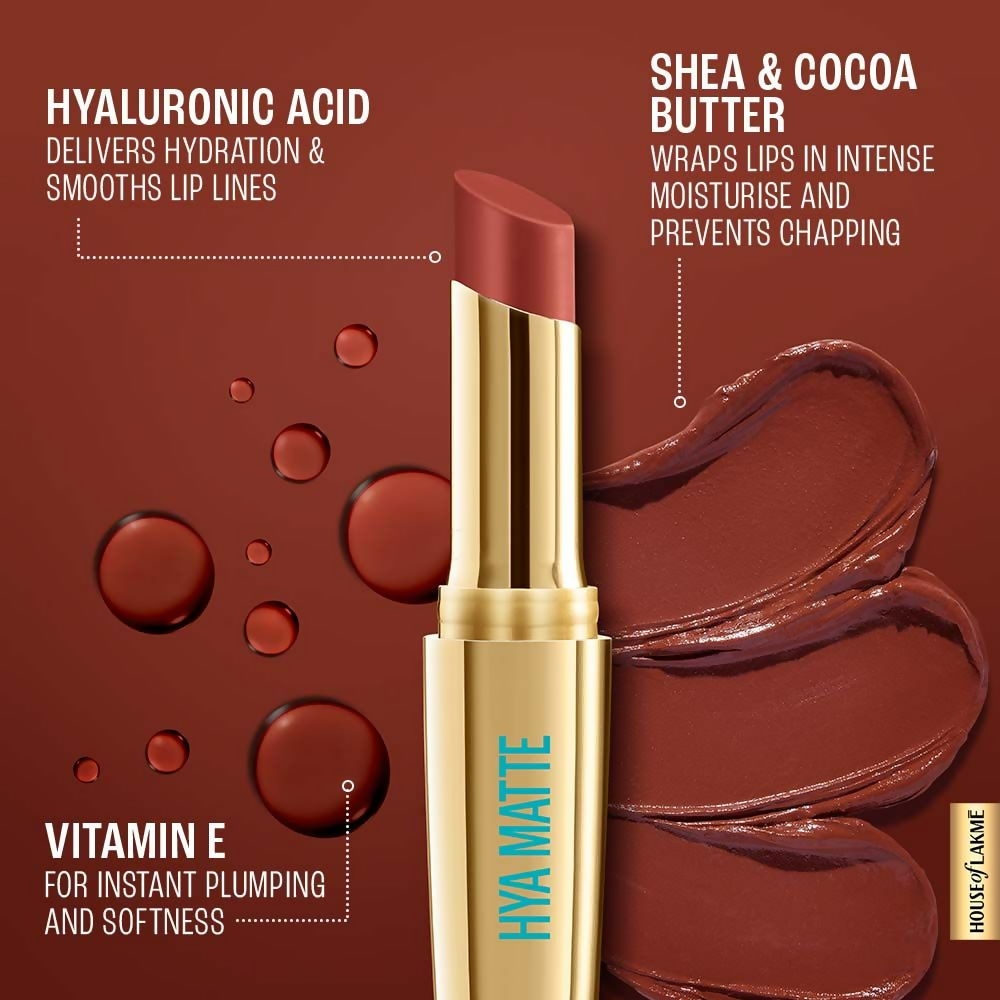 Lakme 9to5 Hya Matte Lipstick - Workday Rose | Grocsy