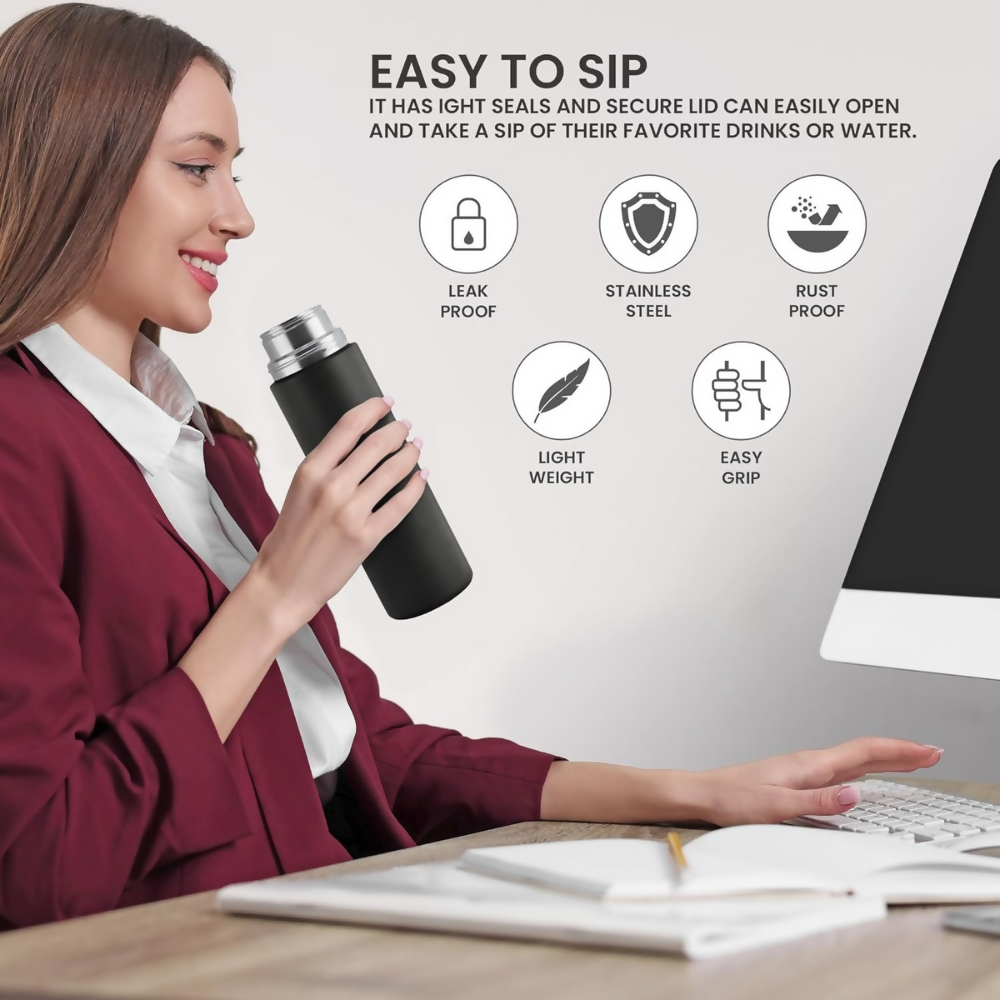 Milton Glide 1000 Stainless Steel Water Bottle - Black | Grocsy