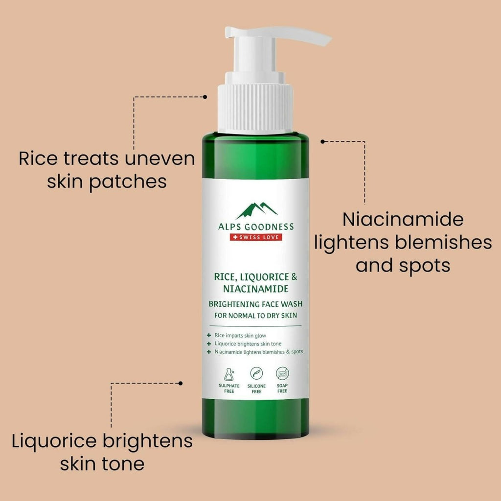 Alps Goodness Rice, Liquorice & Niacinamide Brightening Facewash | Grocsy