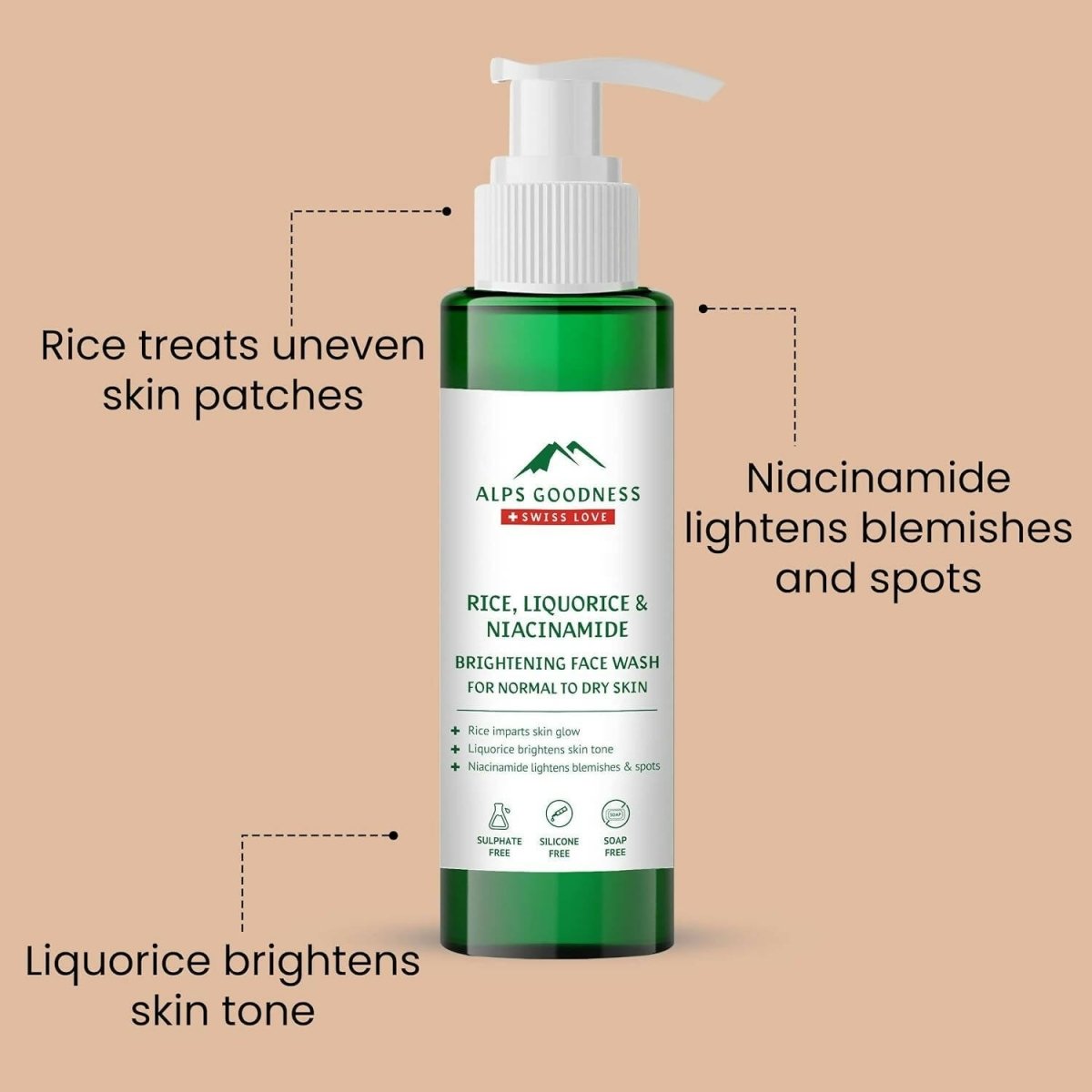 Alps Goodness Rice, Liquorice & Niacinamide Brightening Facewash | Grocsy