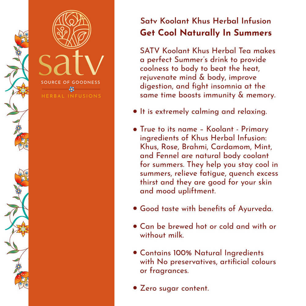 Satv Koolant Khus Herbal Infusion Tea Bags | Grocsy