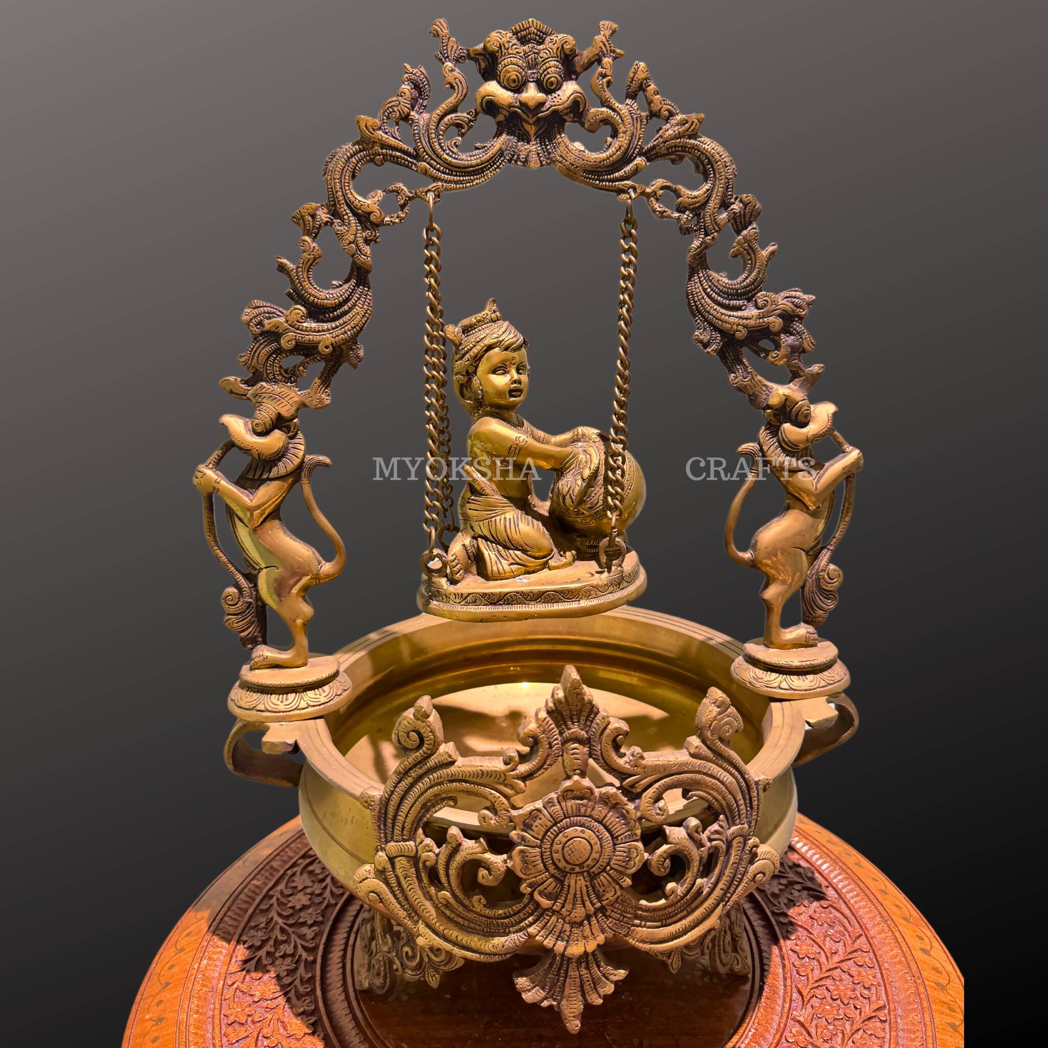 Brass Uruli with Baby Krishna | Grocsy