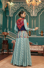 AI Fashion Pista Green Viscose Rayon Designer Navratri Lehenga Choli Collection | Grocsy