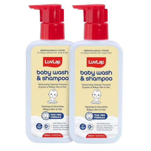 LuvLap Baby Wash & Shampoo with Chamomile, Milk Protein, Oatmeal & Shea Butter | Grocsy