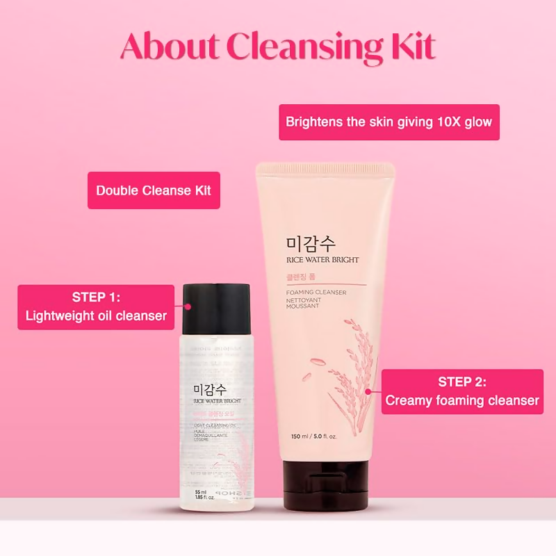 The Face Shop 2 Step Rice Water Bright Kit | Grocsy