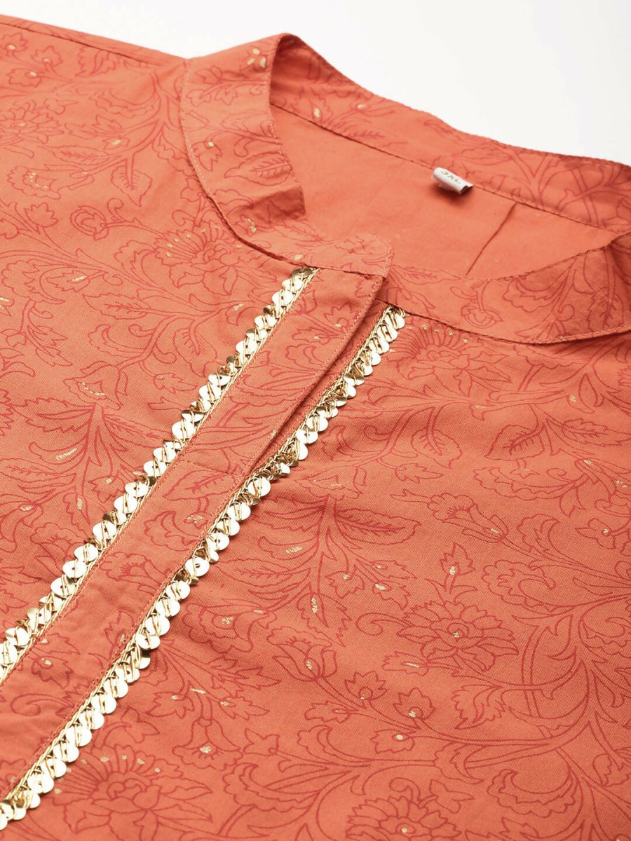 Ahalyaa Women's Traditional wear Tunic - Orange | Grocsy