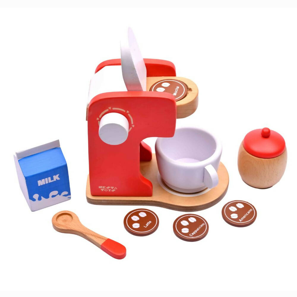 Nesta Toys Wooden Coffee Maker Toy - Multicolor | Grocsy