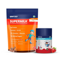 Gritzo SuperMilk Overall Growth (7-12y Boys) - Double Chocolate, with Super Gummies - Strawberry | Grocsy