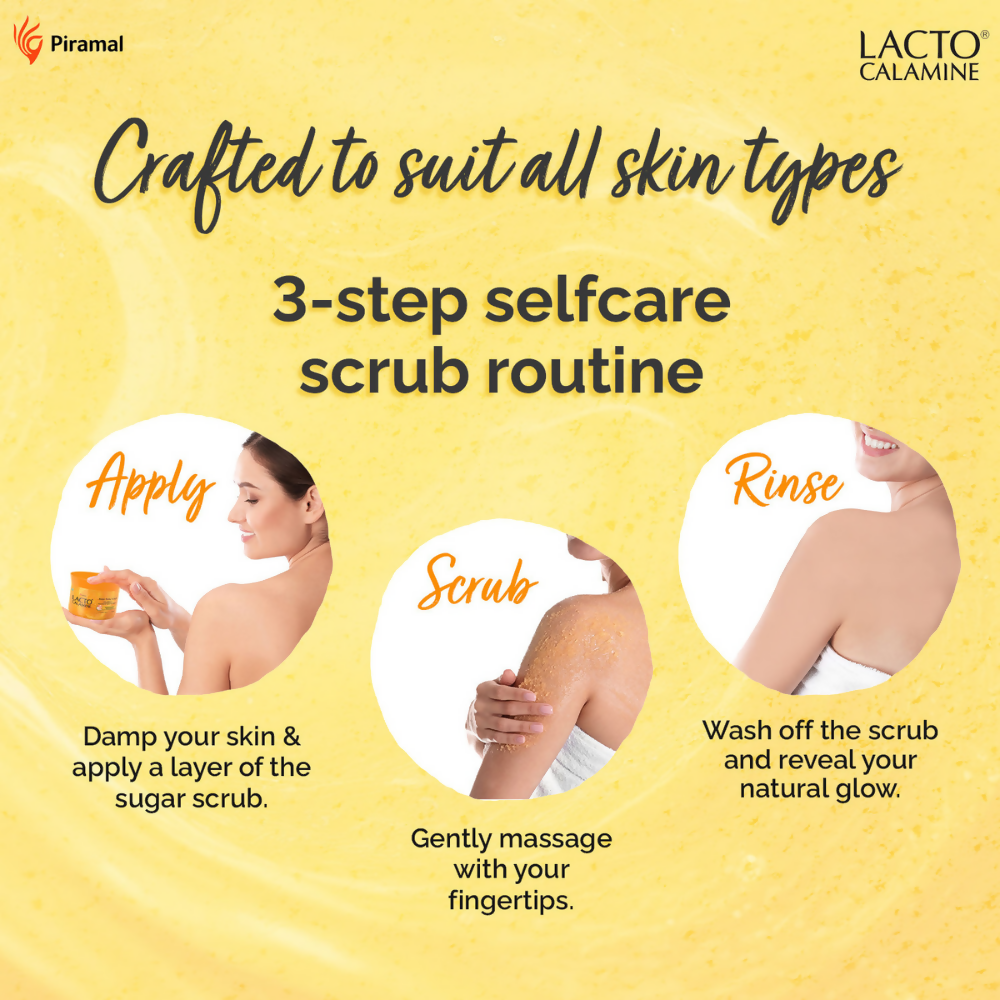 Lacto Calamine Vitamin C Sugar Body Scrub, Mild Exfoliation+Glowing Skin Scrub | Grocsy