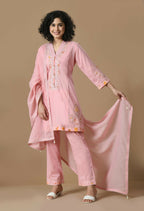 Joban Fashion Pink Cotton Kurta Set | Grocsy