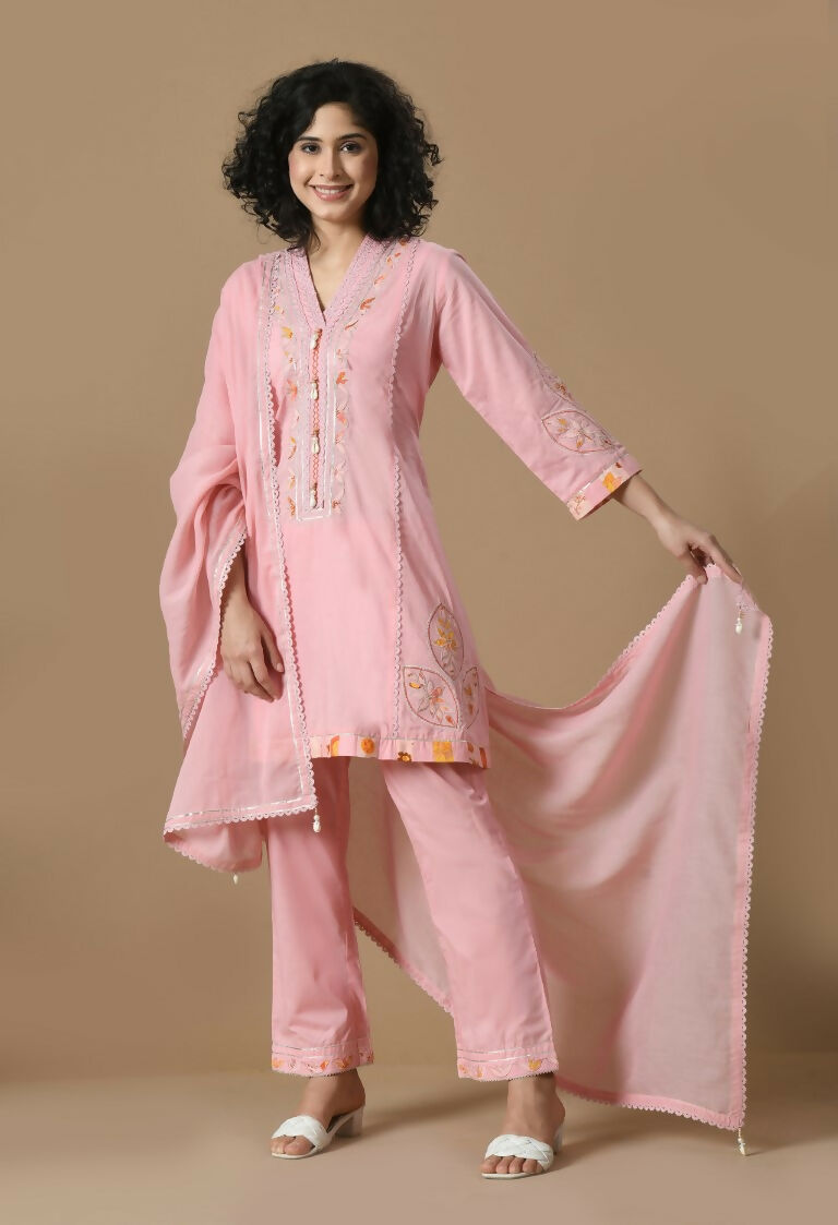 Joban Fashion Pink Cotton Kurta Set | Grocsy