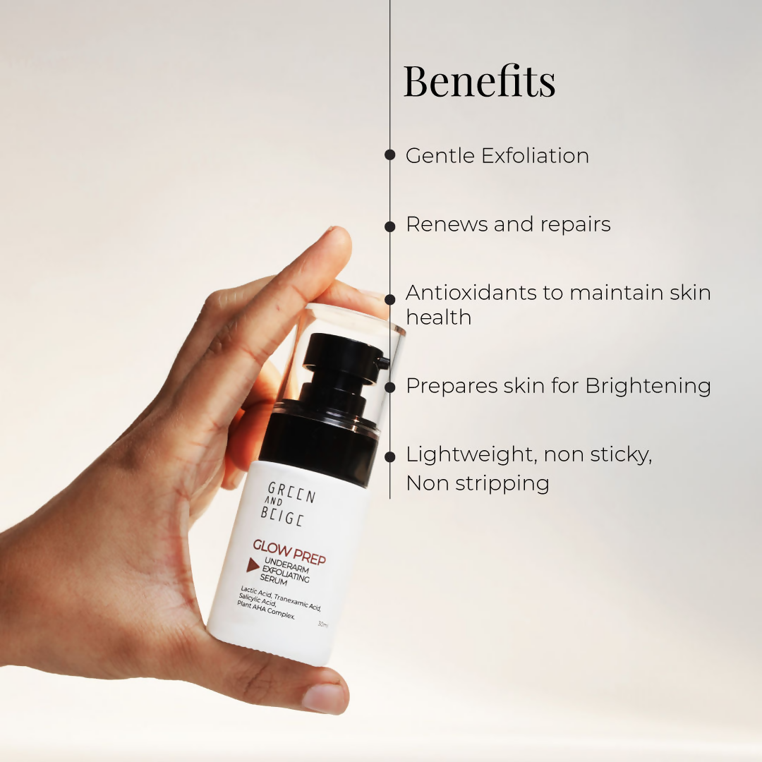 Green And Beige Glow Prep Underarm Exfoliating Serum | Grocsy