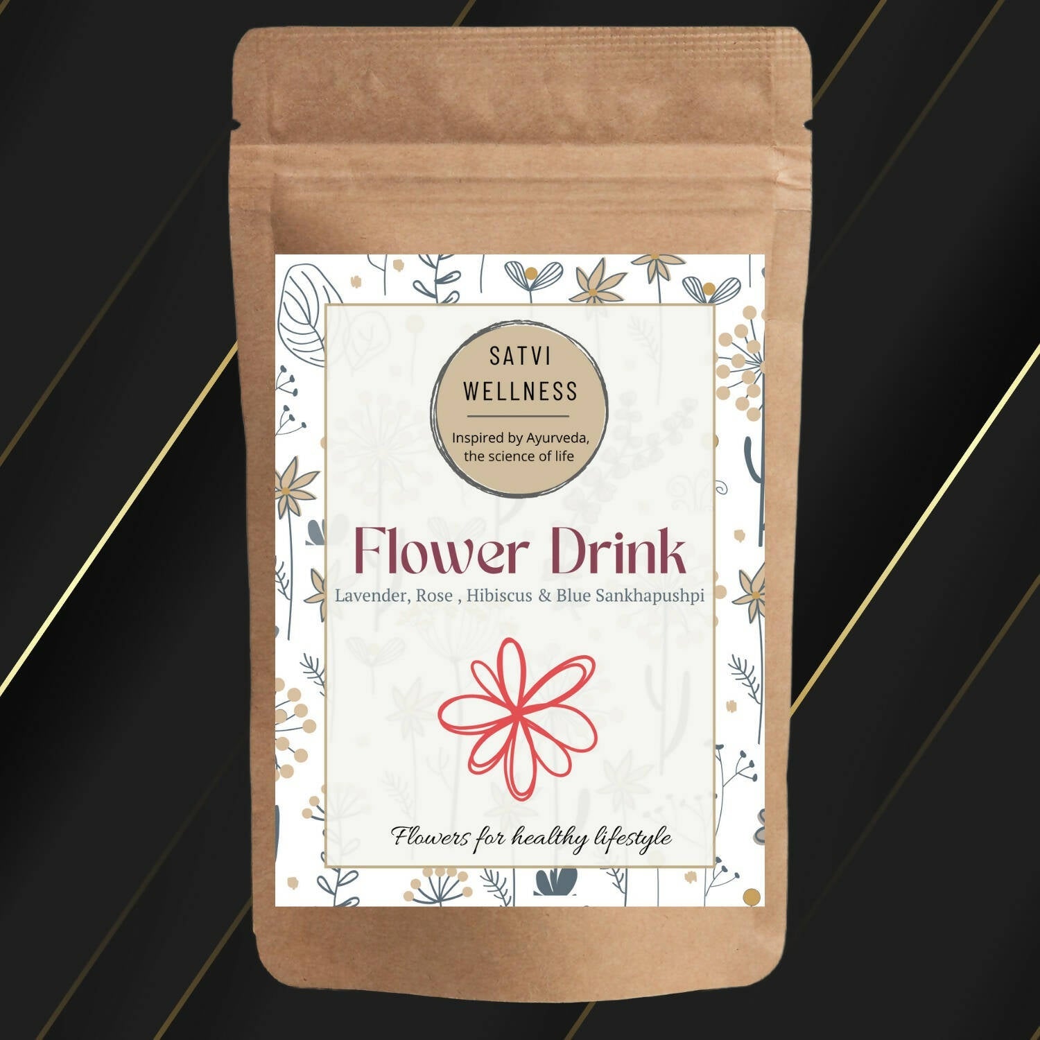 Satvi Wellness Mix Flower Drink | Mixed Flower Tea | Herbal Tea | Grocsy